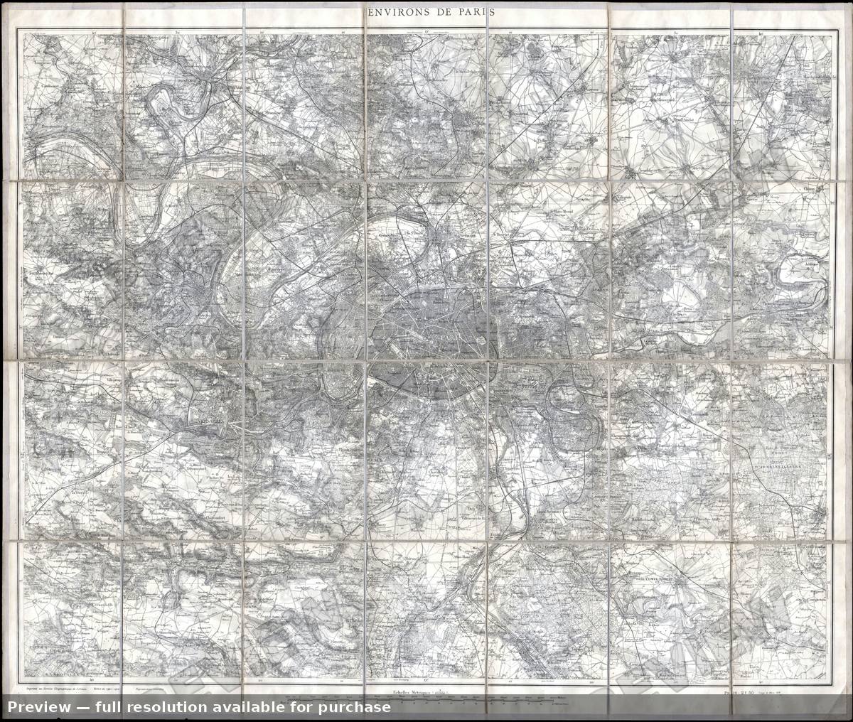Antique map: Paris, 1902