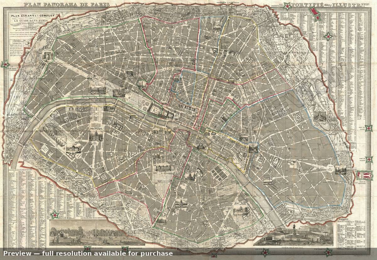 Antique map: Paris, 1857, 1857