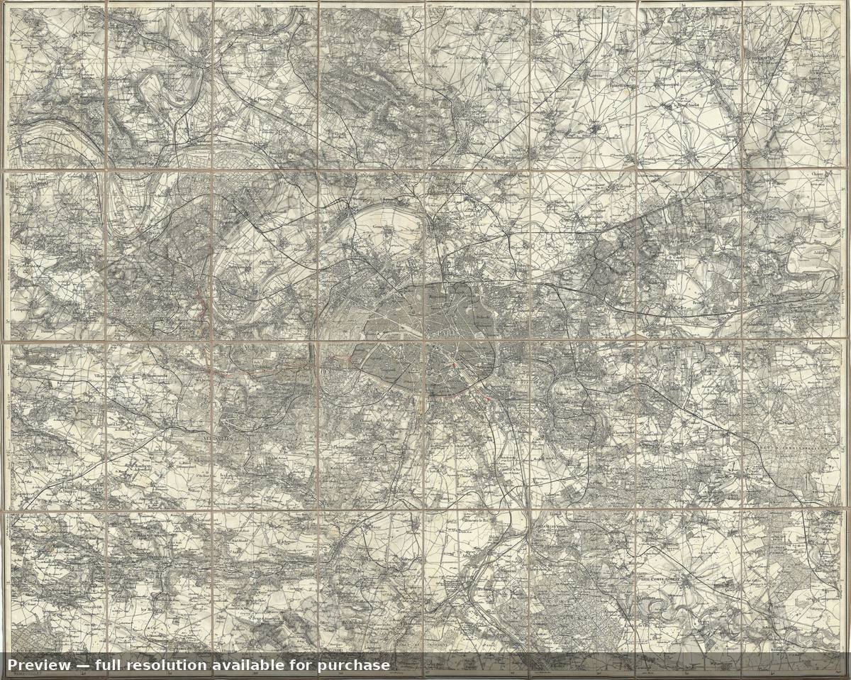 Antique map: Paris, 1860, 1860