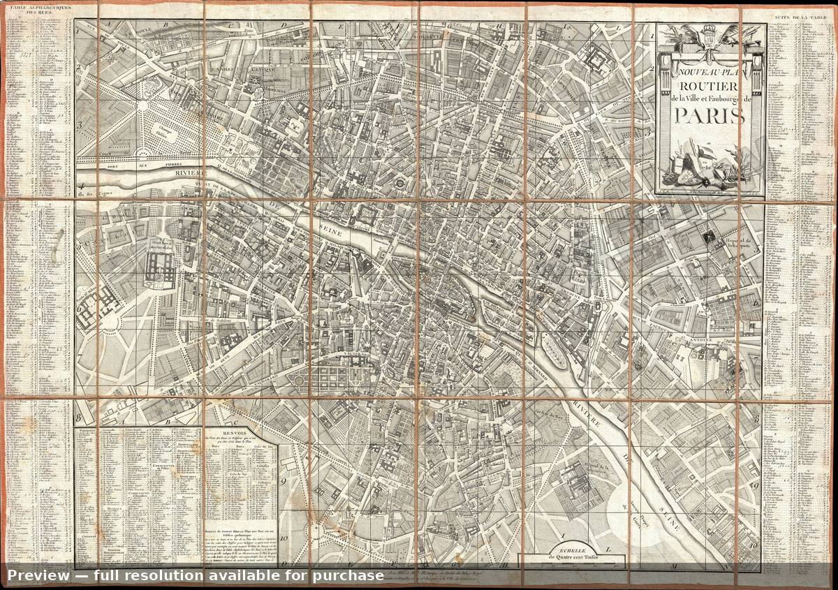 Antique map: Paris, 1780, 1780
