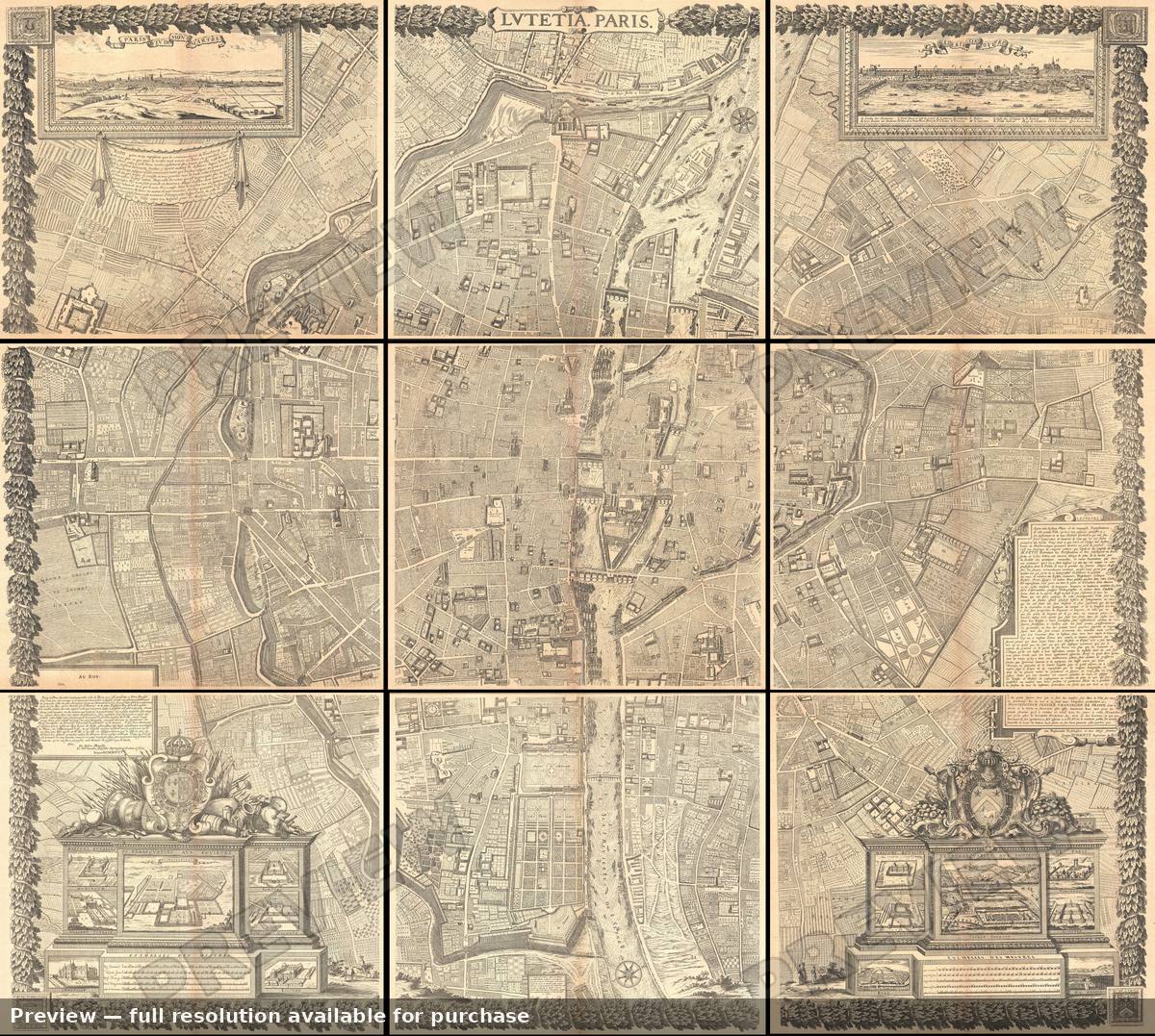 Antique map: Paris, 1900