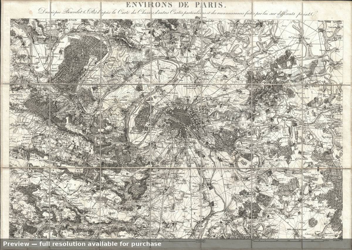 Antique map: Paris, 1850, 1850