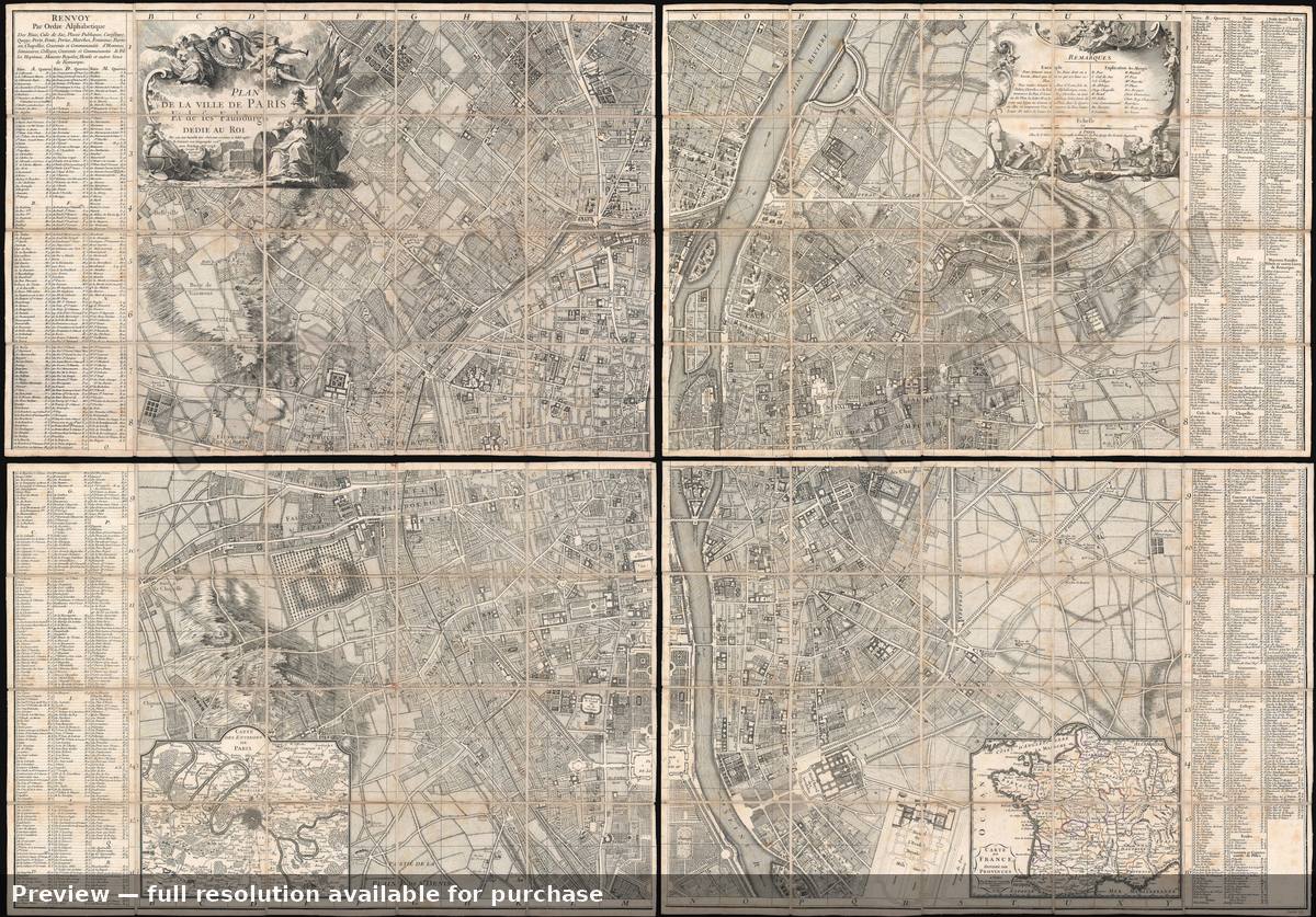Antique map: Paris, 1767, 1767
