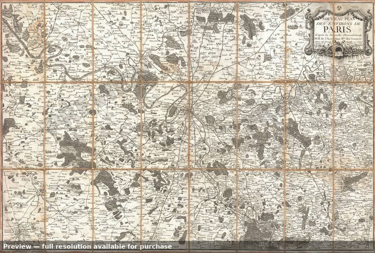 Antique map: Paris, 1775, 1775