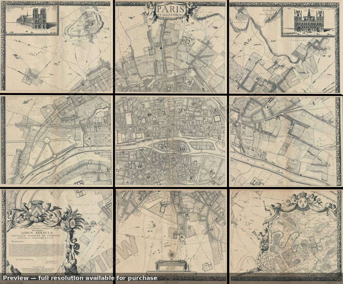 Antique map: Paris, 1900, 1900