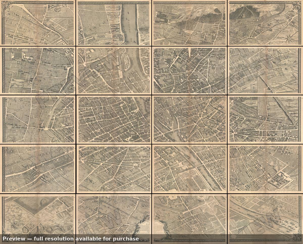 Antique map: Paris, 1909, 1909