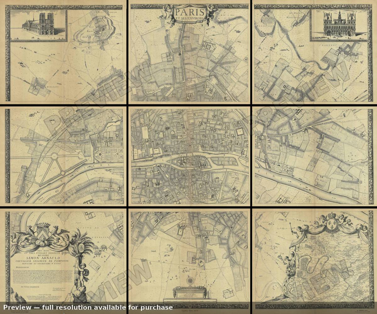 Antique map: Paris 3, 1900, 1900