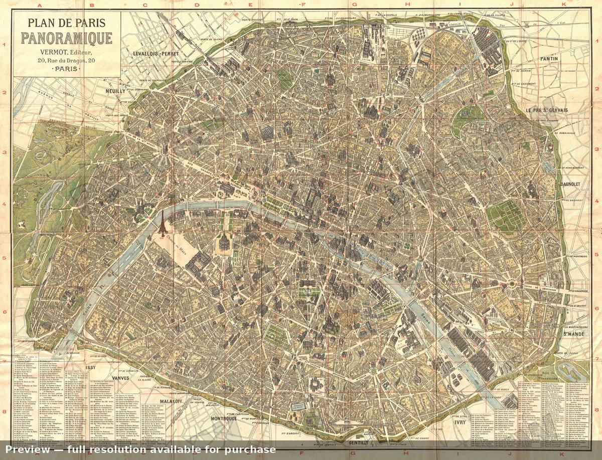 Antique map: Paris Panoram, 1900, 1900