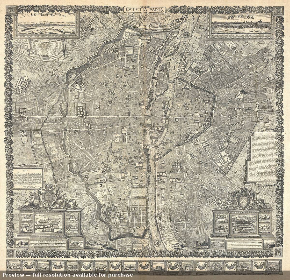 Antique map: Paris Sm, 1900