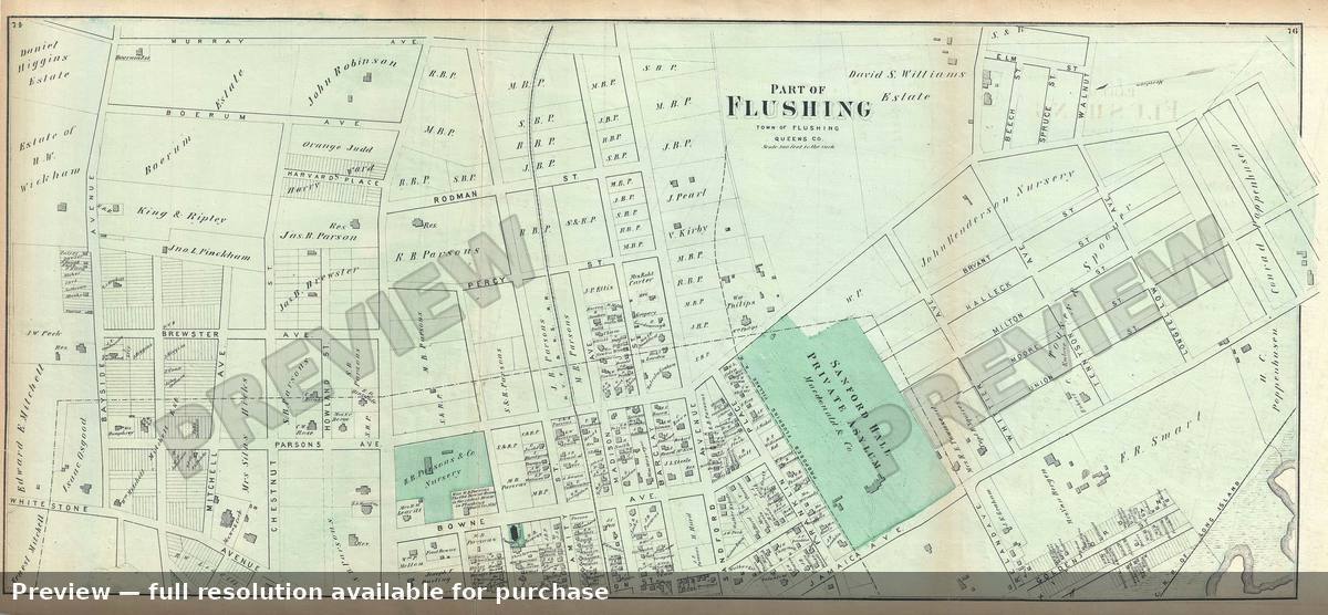 Antique map: Part Of Flushing 2, 1873, 1873