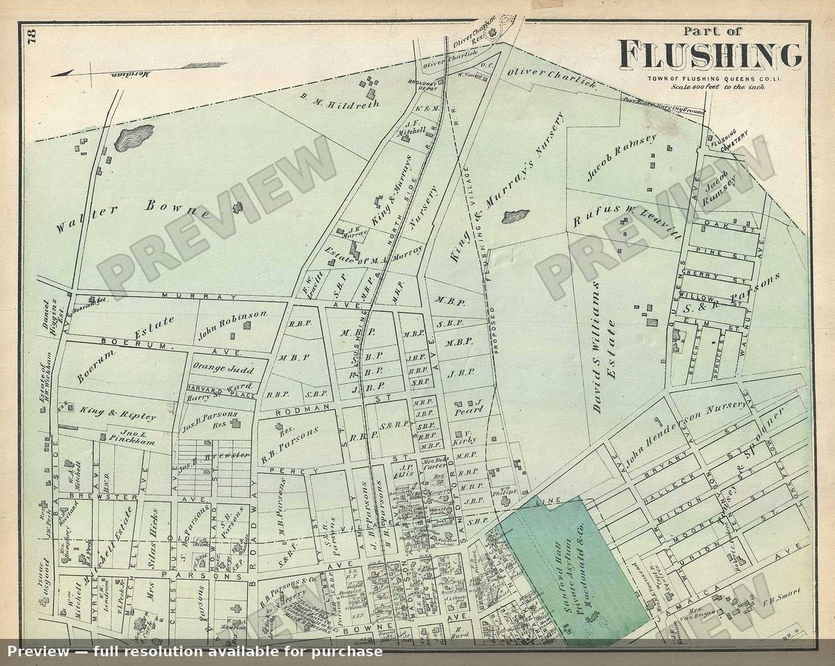 Antique map: Part Of Flushing 3, 1873, 1873