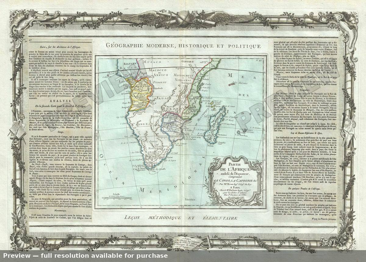 Antique map: Partie Afrique Congo, 1786, 1786