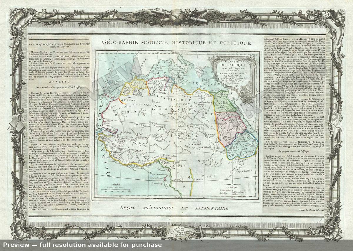Antique map: Partie Afrique Egypte, 1786