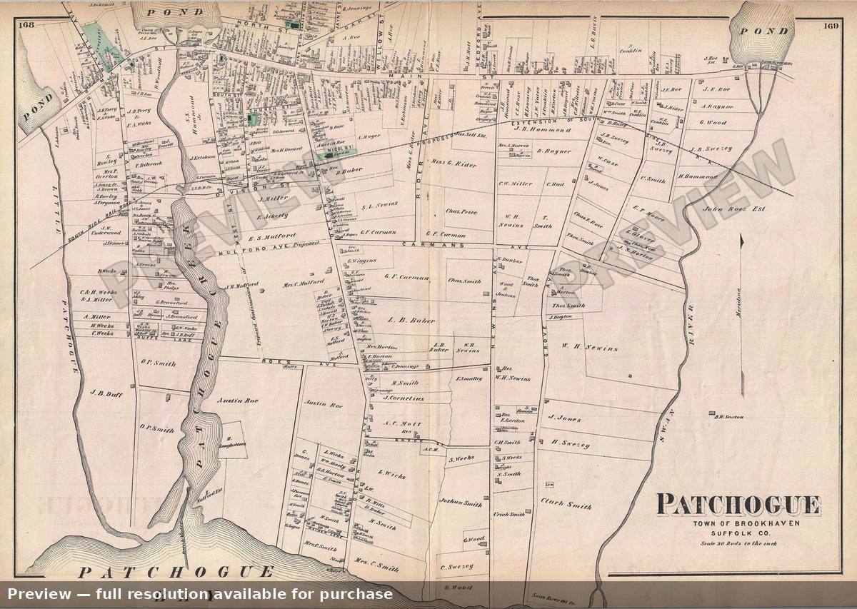 Antique map: Patchogue 2, 1873, 1873