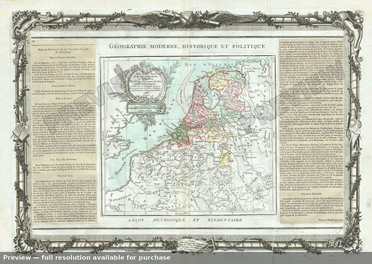 Antique map: Pays Bas, 1786, 1786