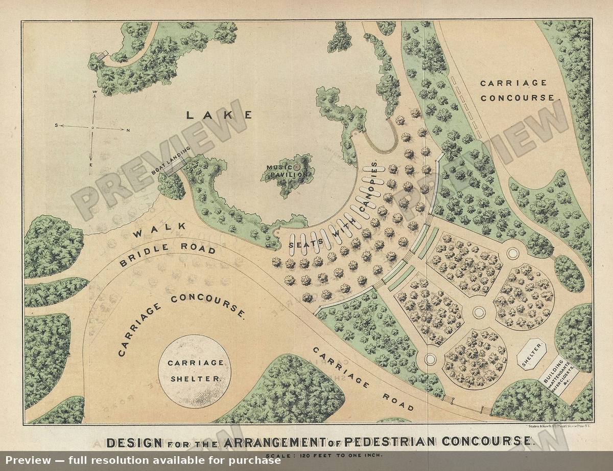 Antique map: Pedestrian Concourse, 1871, 1871