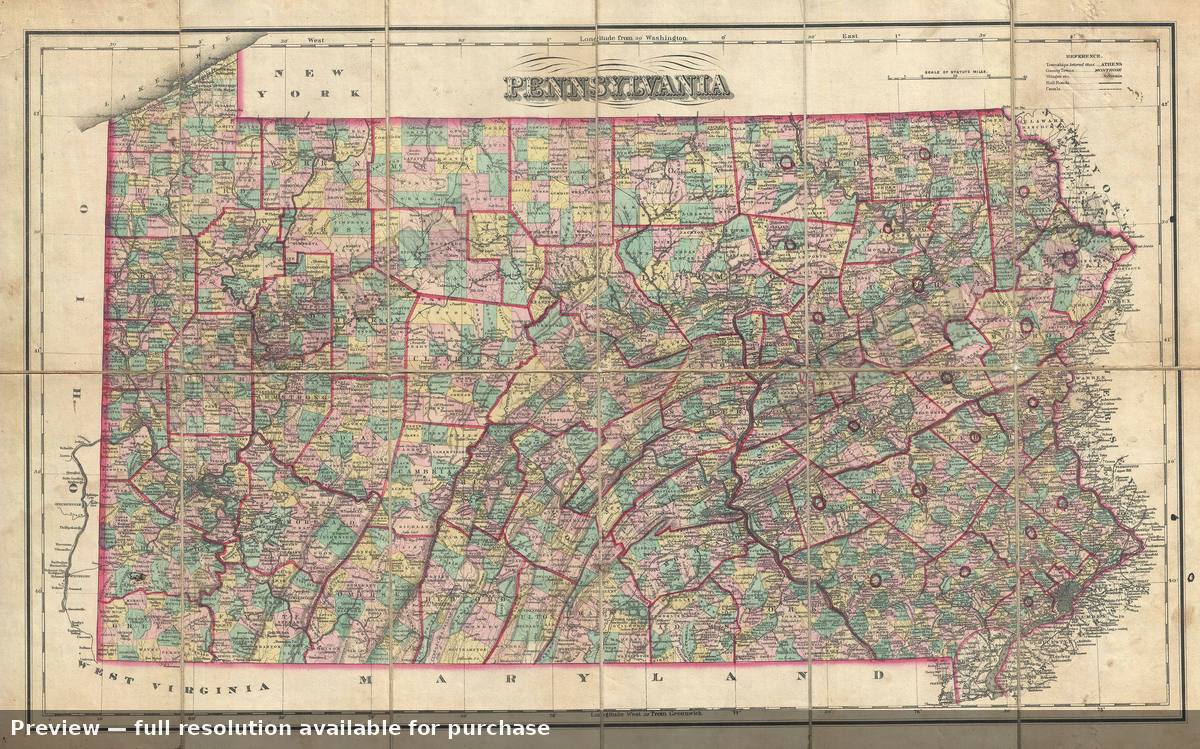 Antique map: Pennsylvania