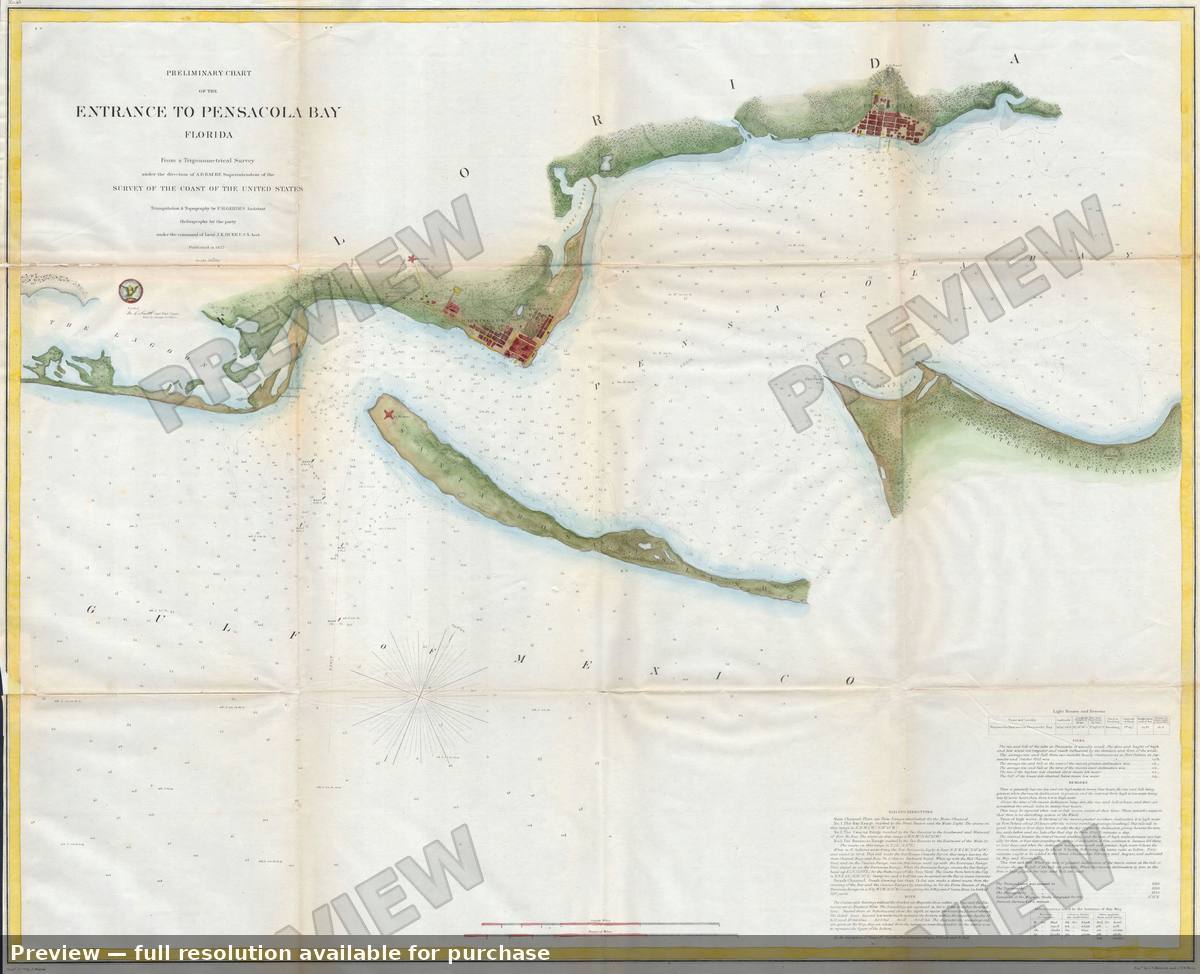 Antique map: Pensacola, 1857, 1857
