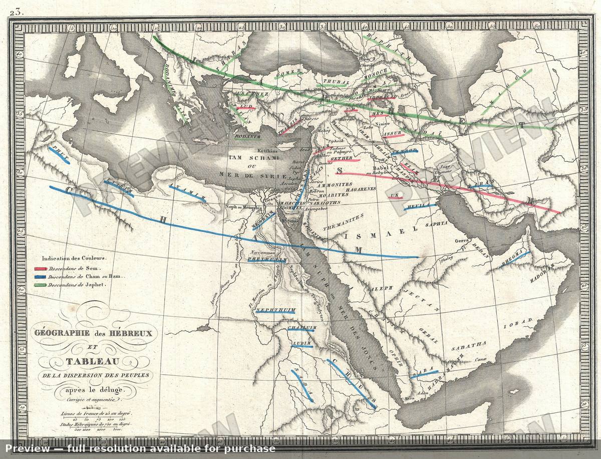 Antique map: Peoples Dispersal, 1839