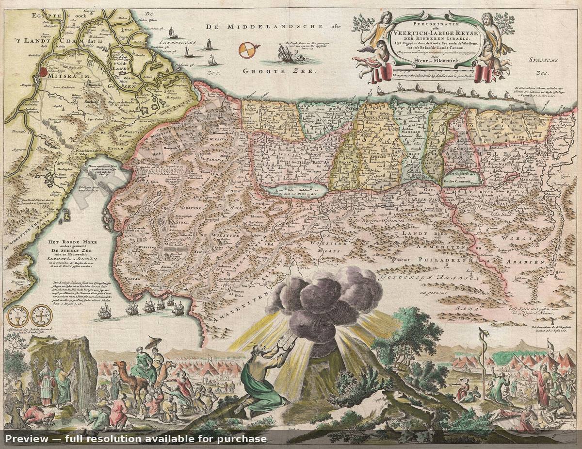 Antique map: Perigrinatiae Veertich, 1682, 1682