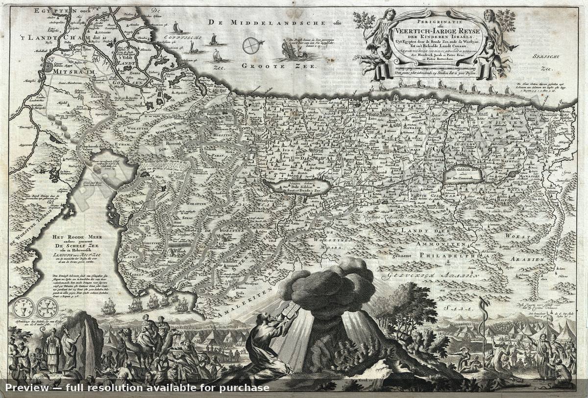 Antique map: Perigrinatiae Veertich, 1702