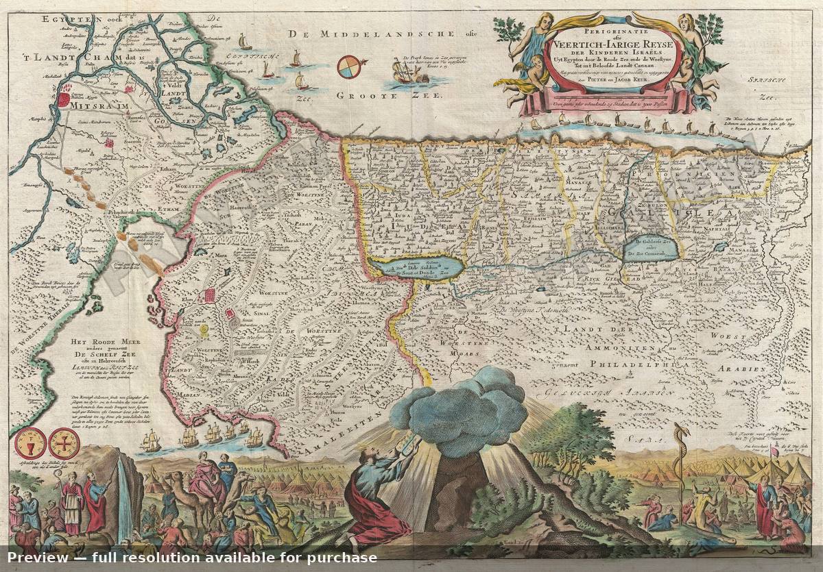 Antique map: Perigrinatiae Veertich 2, 1702