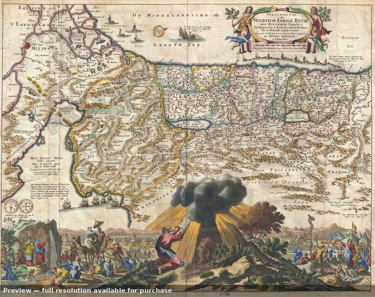 Antique map: Perigrinatiae Veertich 3, 1702, 1702