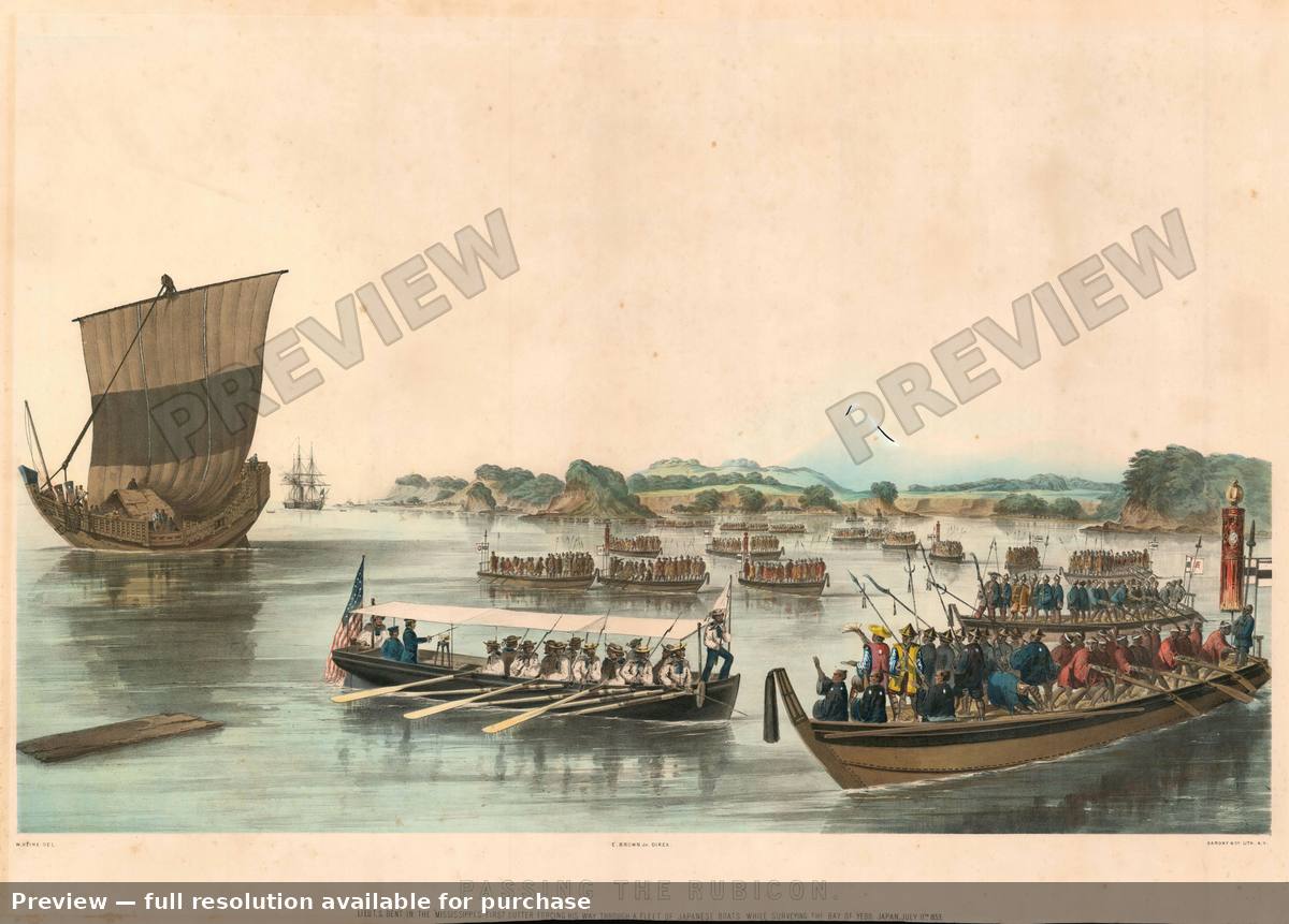 Antique map: Perry Japan Rubicon, 1855, 1855