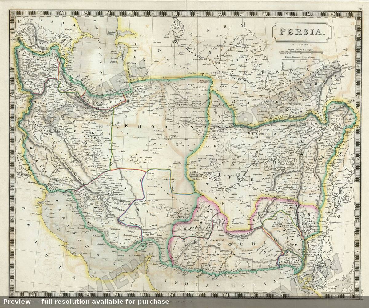 Antique map: Persia, 1835