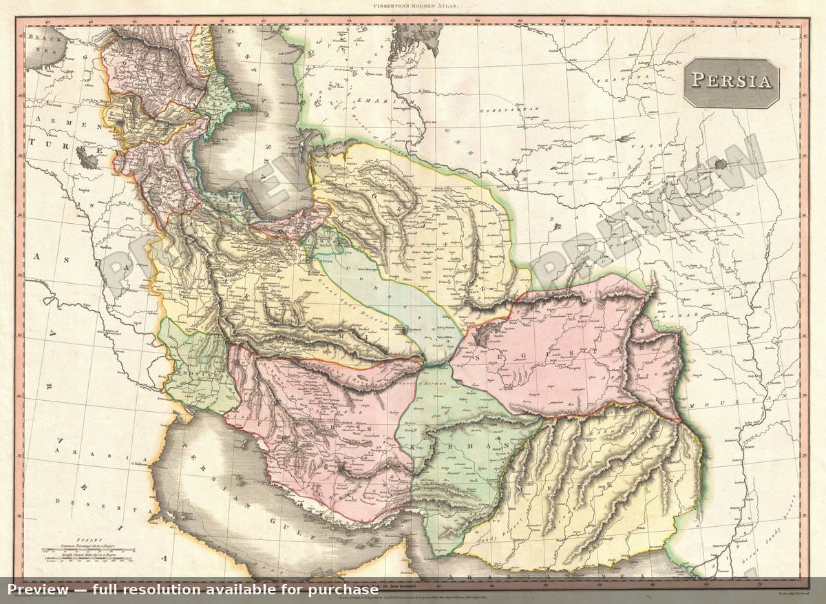 Antique map: Persia, 1811, 1811