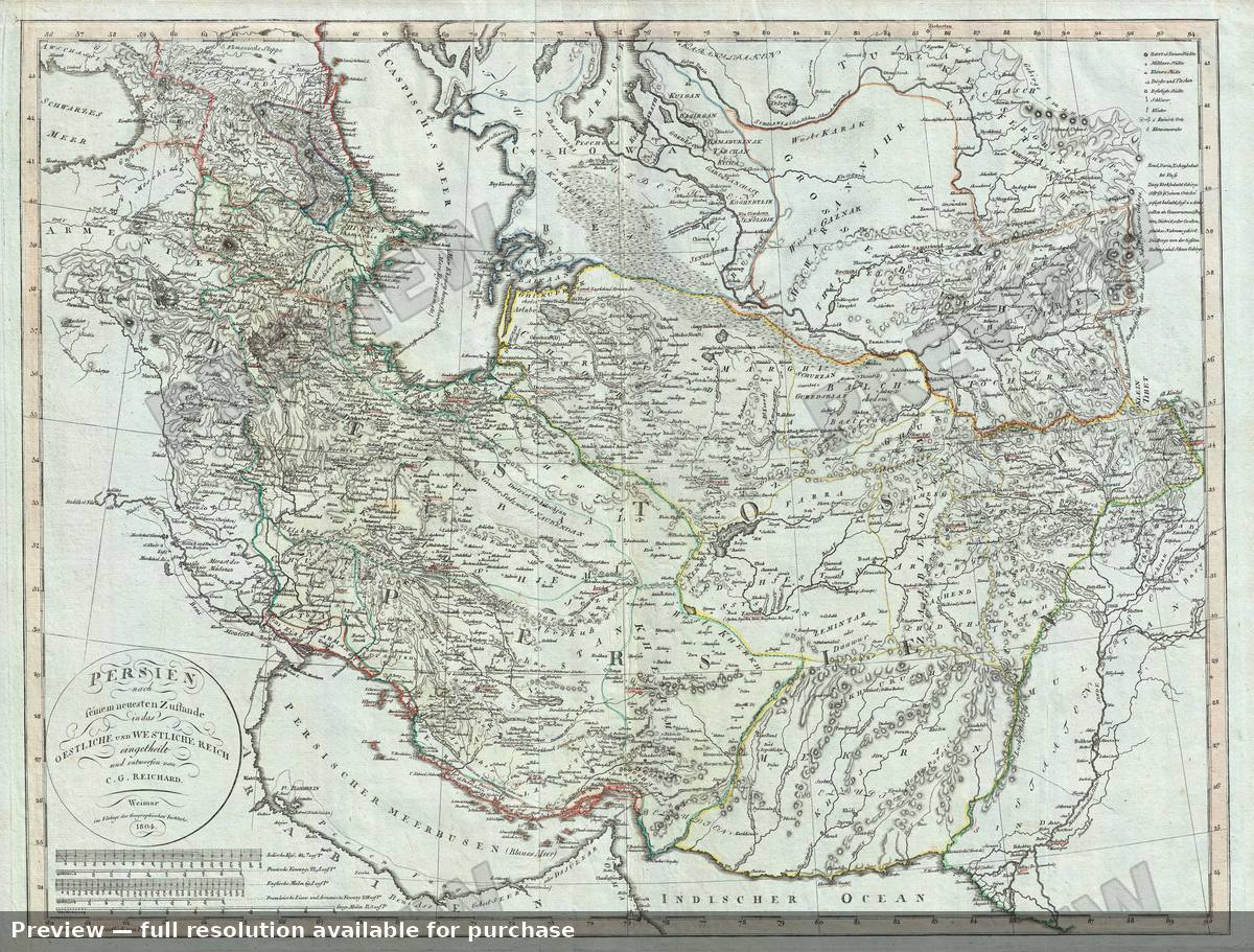 Antique map: Persia, 1804, 1804