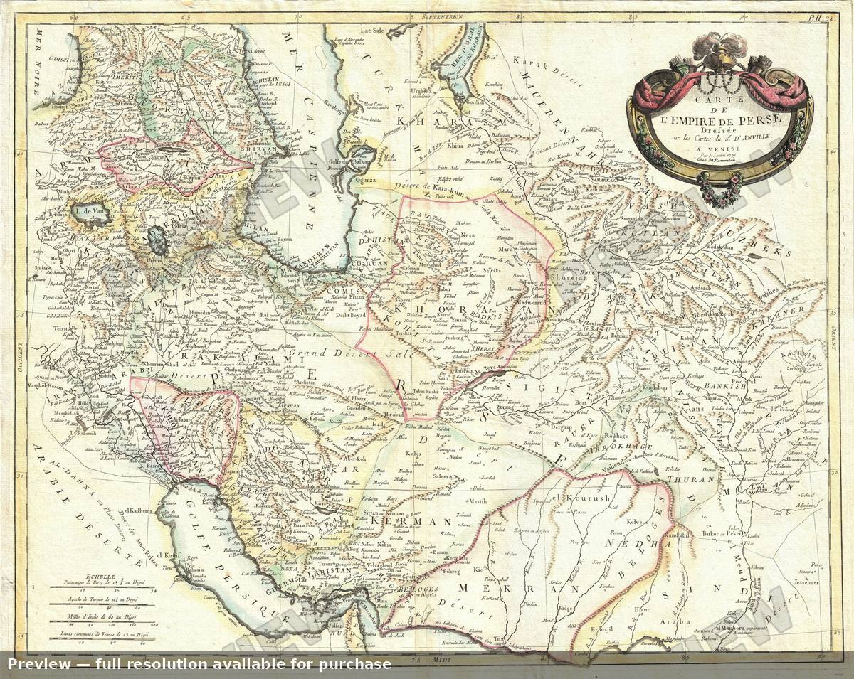 Antique map: Persia, 1779