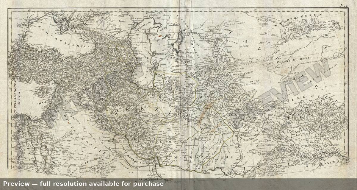Antique map: Persia, 1786, 1786