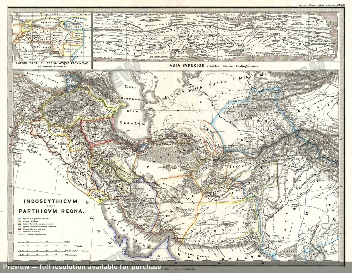 Antique map: Persia, 1865
