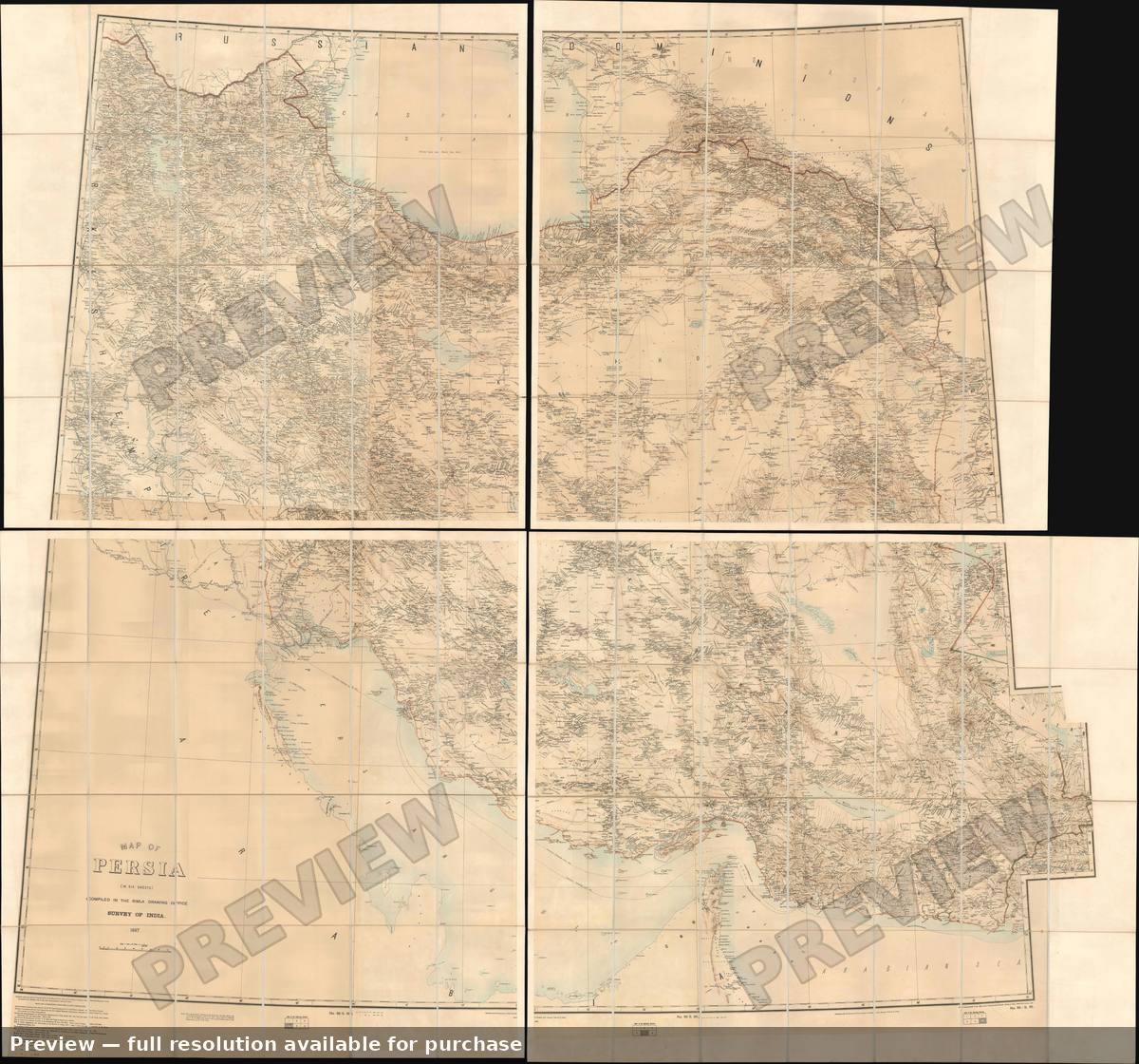 Antique map: Persia, 1902, 1902