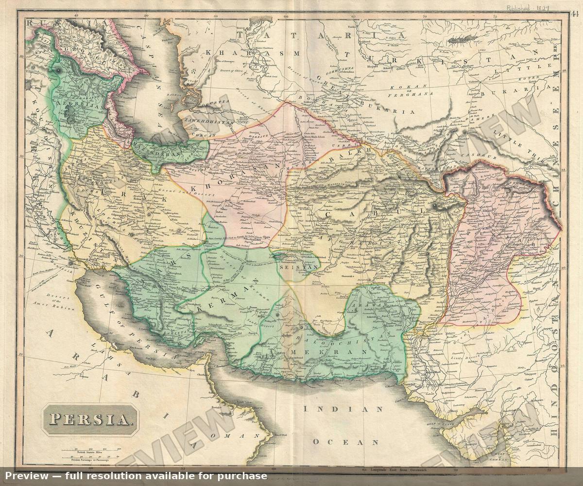 Antique map: Persia, 1817, 1817