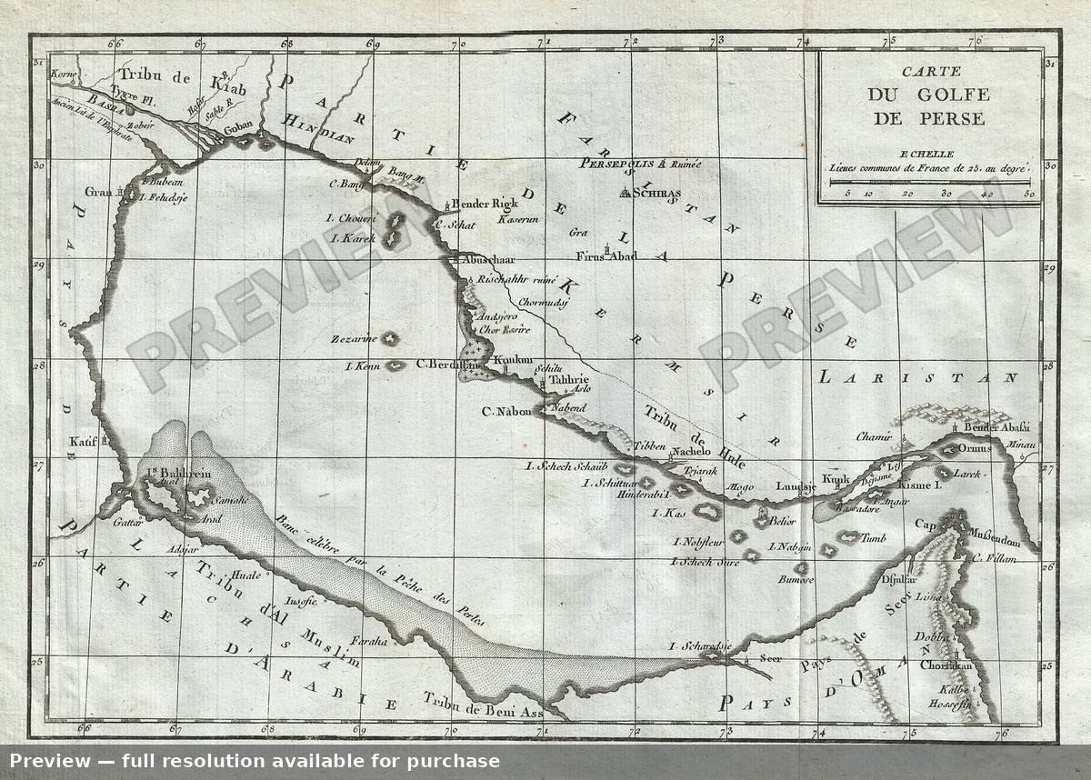Antique map: Persian Gulf, 1770, 1770