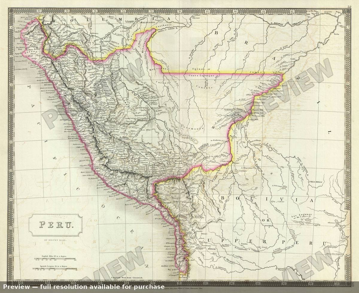 Antique map: Peru, 1835, 1835