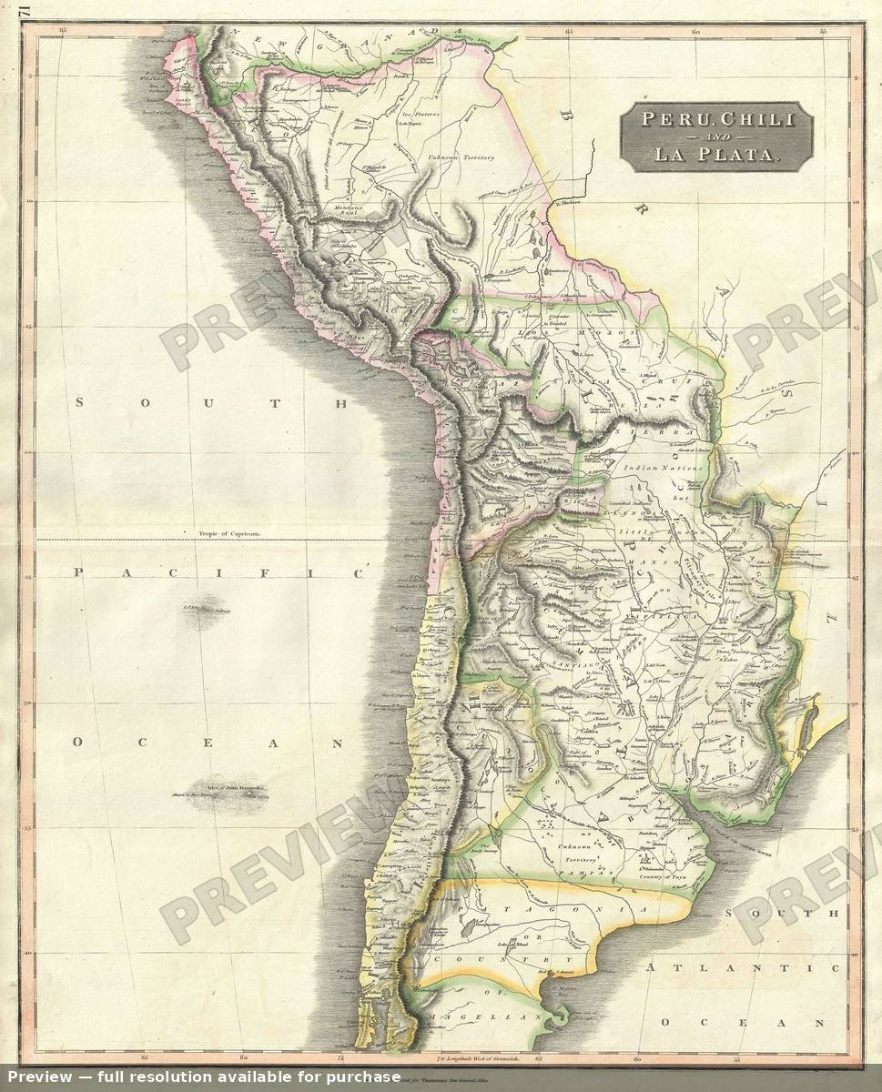Antique map: Peru Chili, 1817, 1817