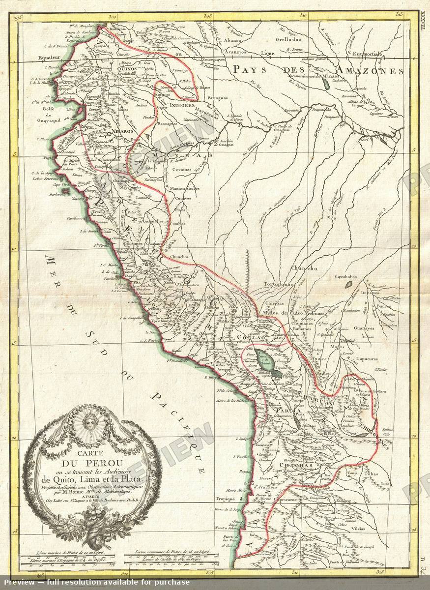 Antique map: Peru Quito, 1775, 1775