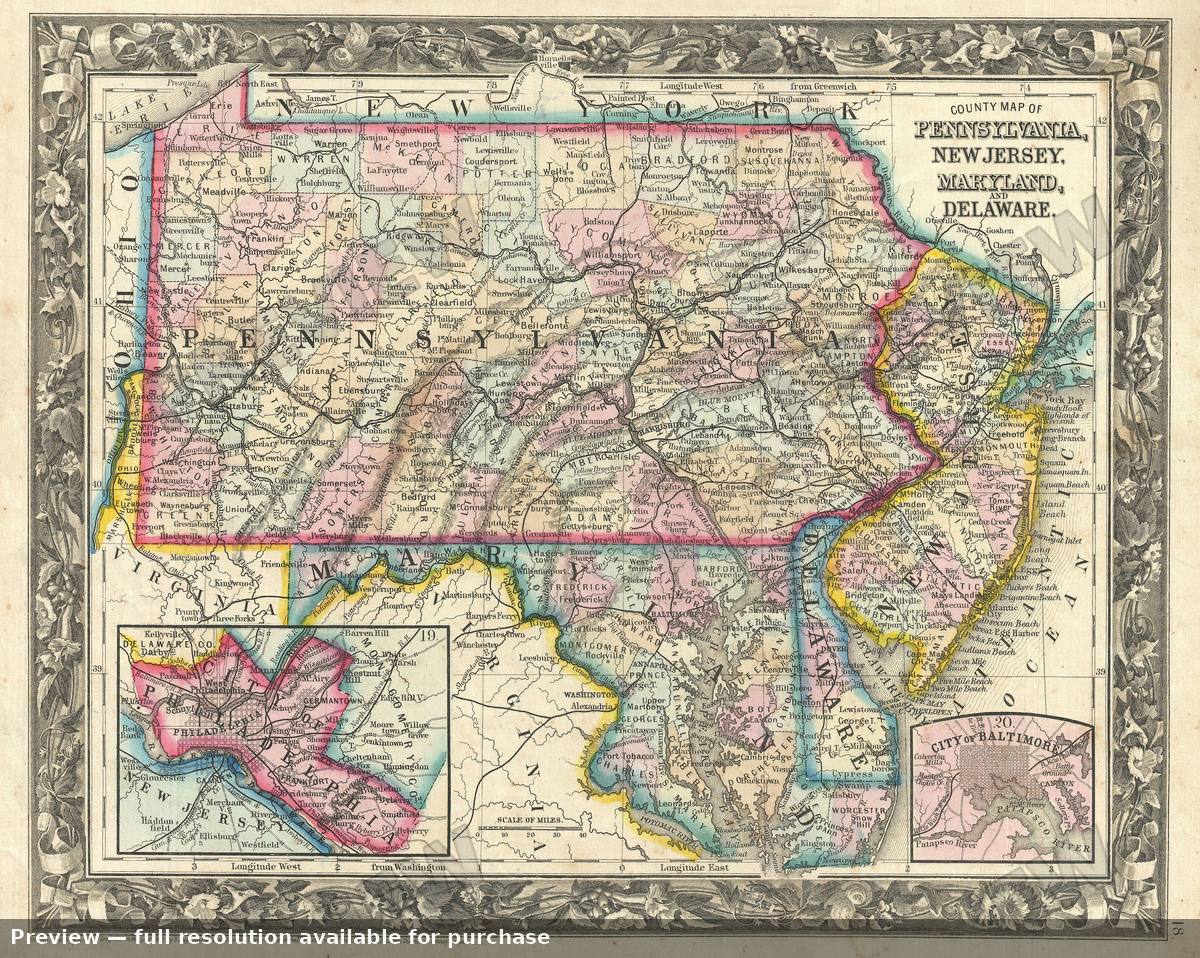 Antique map: PNNJMD, 1863, 1863