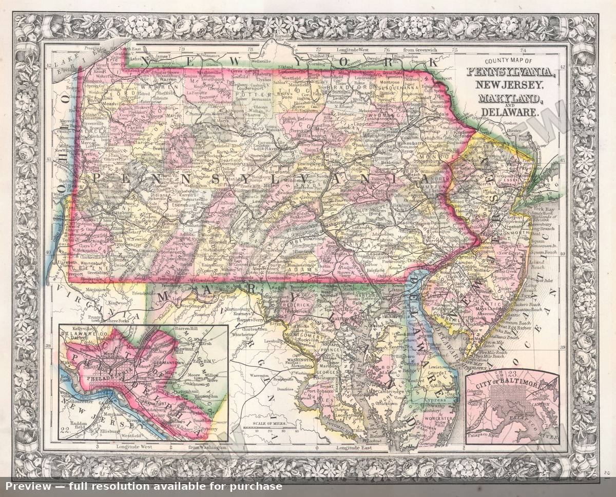 Antique map: PNNJMD, 1864, 1864
