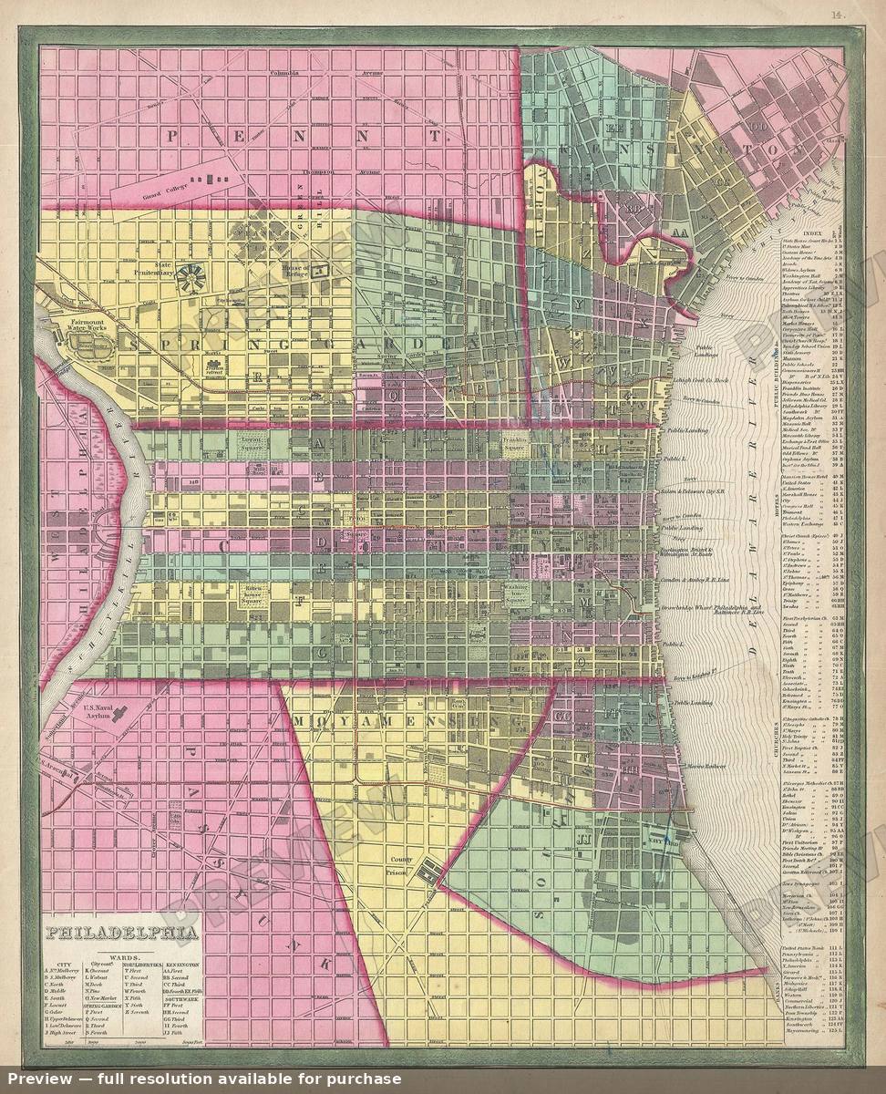 Antique map: Philadelphia, 1846, 1846