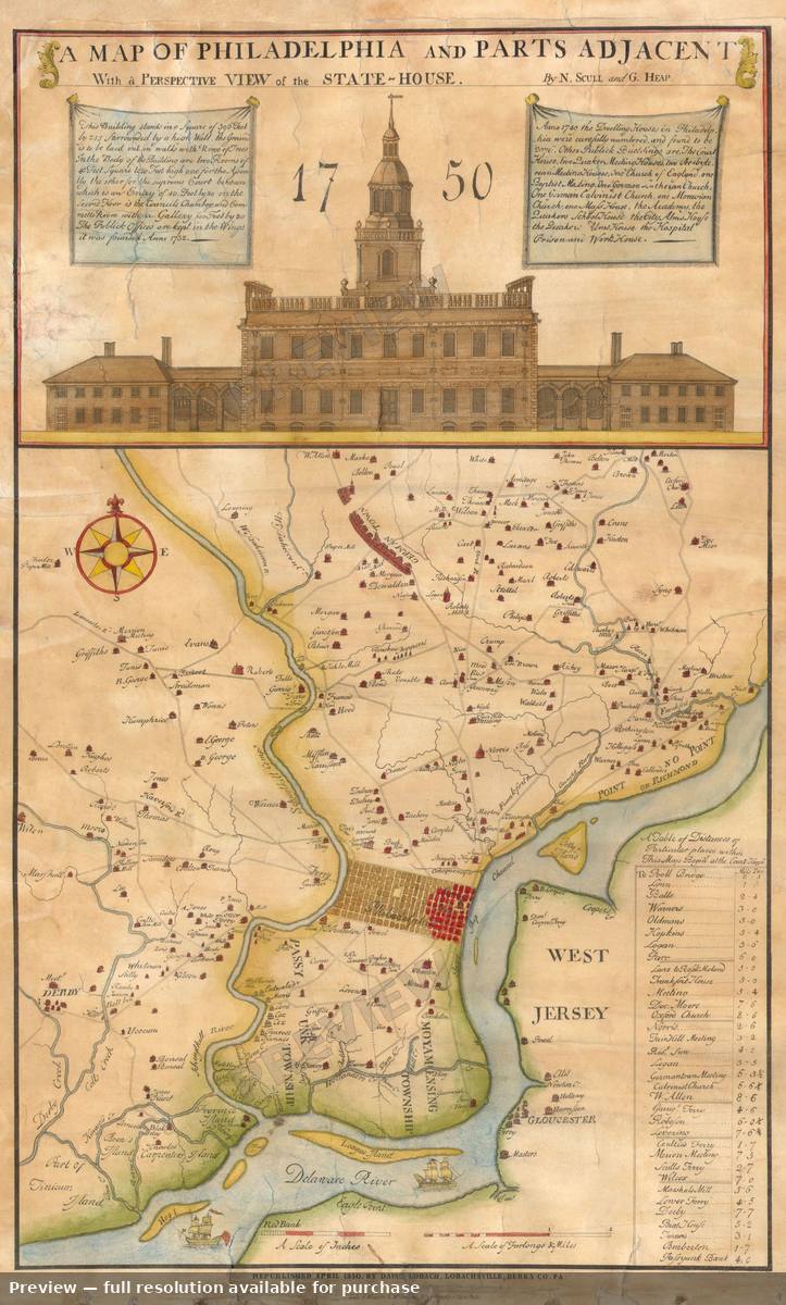 Antique map: Philadelphia, 1850, 1850