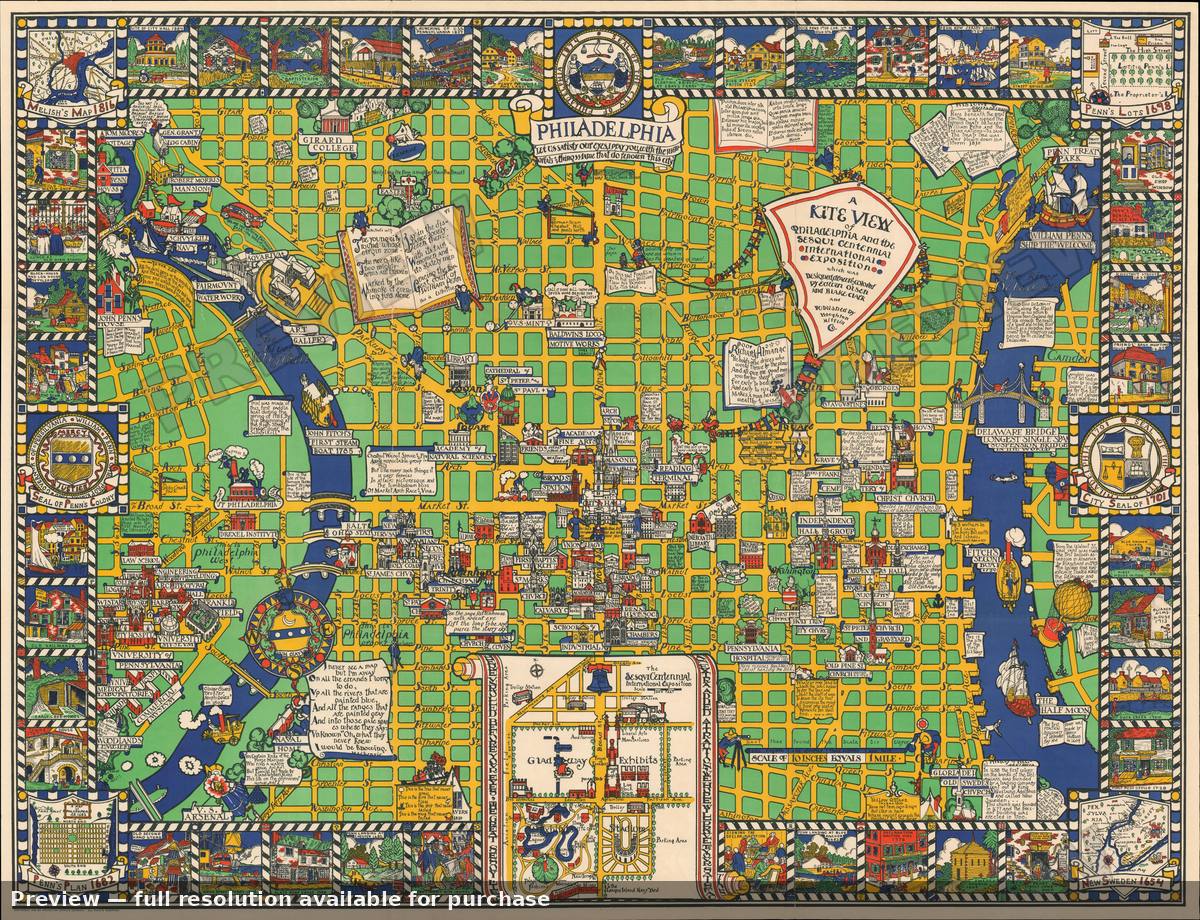 Antique map: Philadelphia Kite View, 1926, 1926