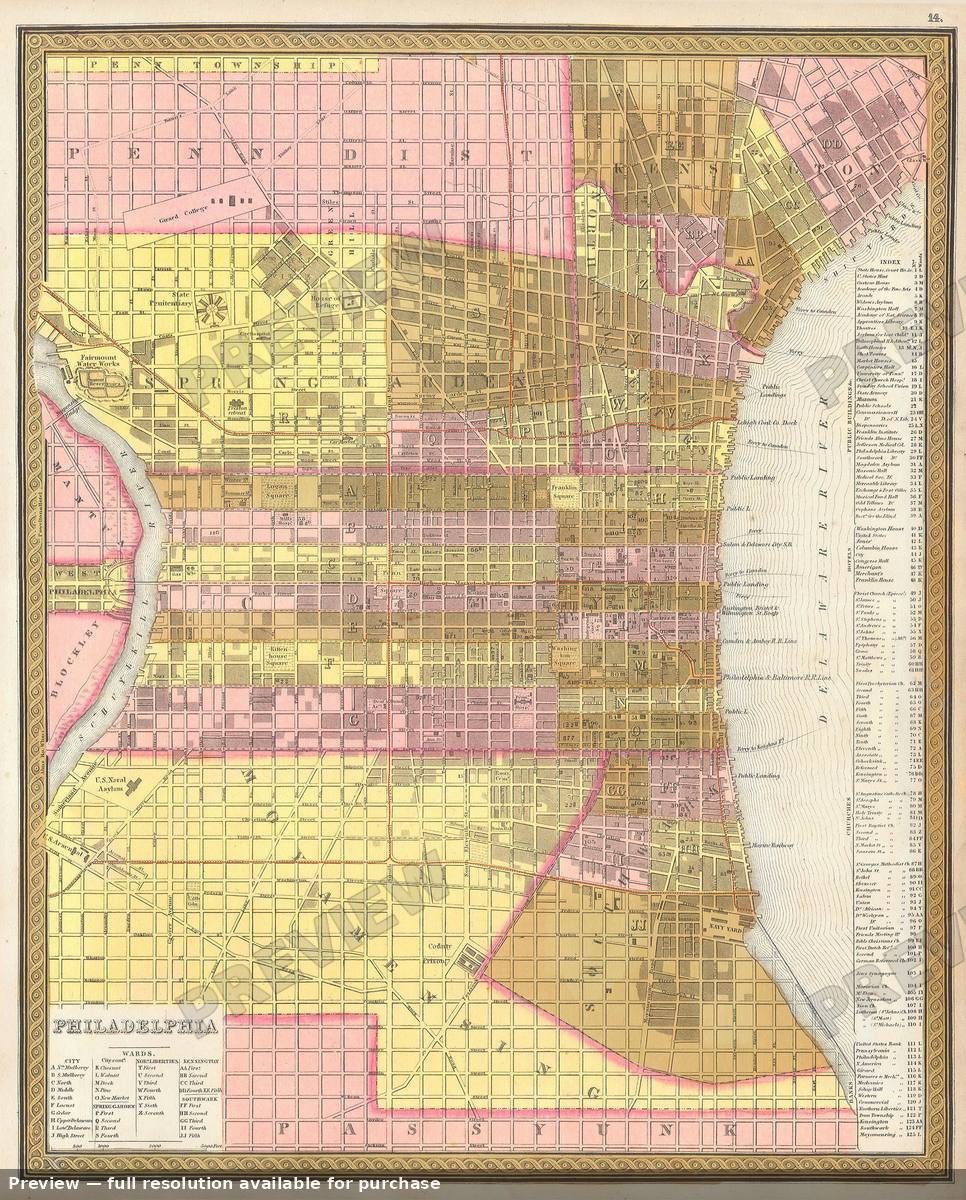 Antique map: Phili, 1846, 1846