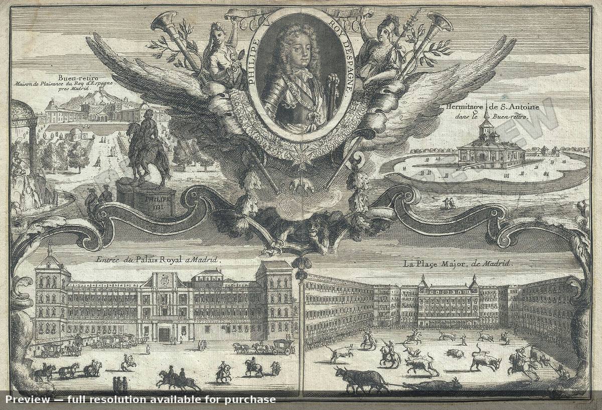 Antique map: Philipe Royd Espagne, 1701