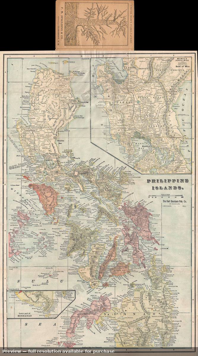 Antique map: Philippine Islands, 1899, 1899