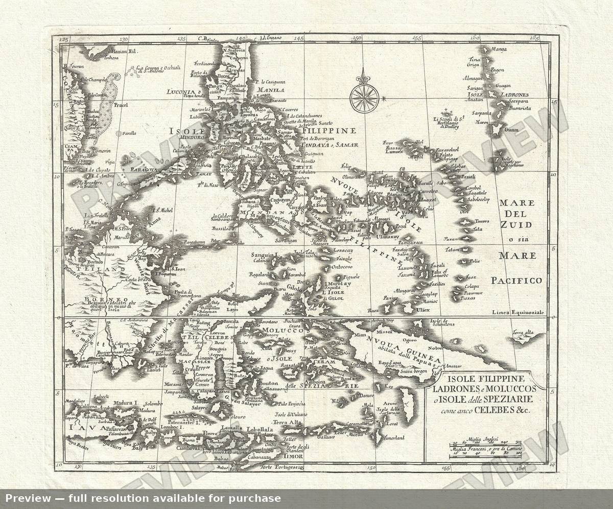 Antique map: Philippines, 1740