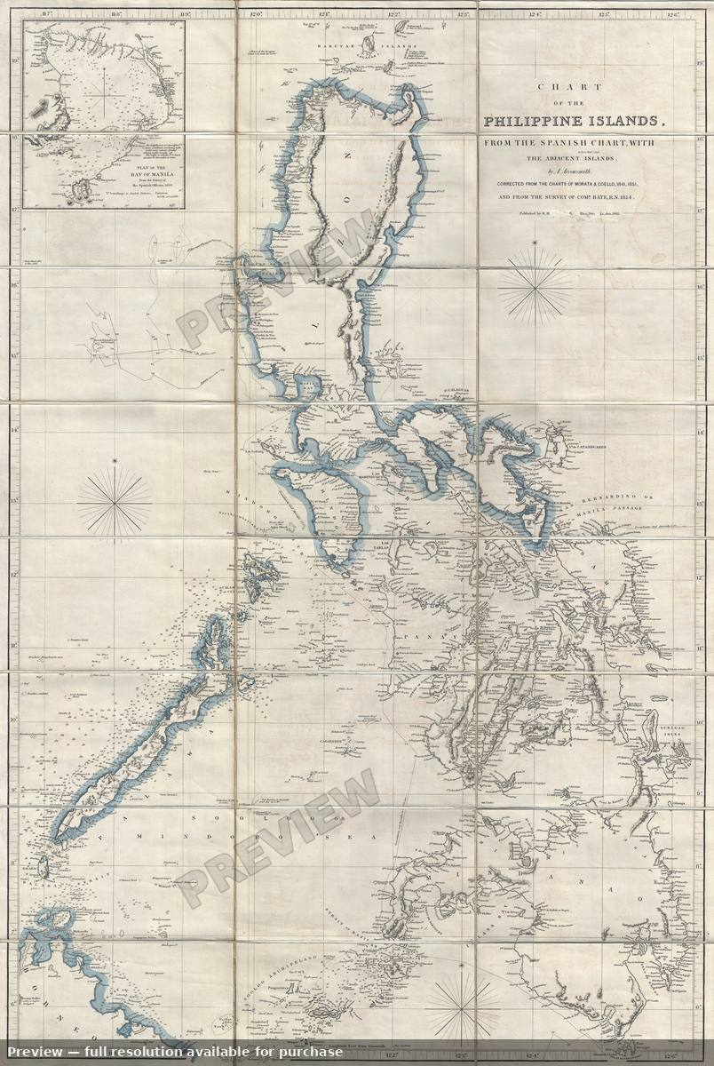 Antique map: Philippines, 1862